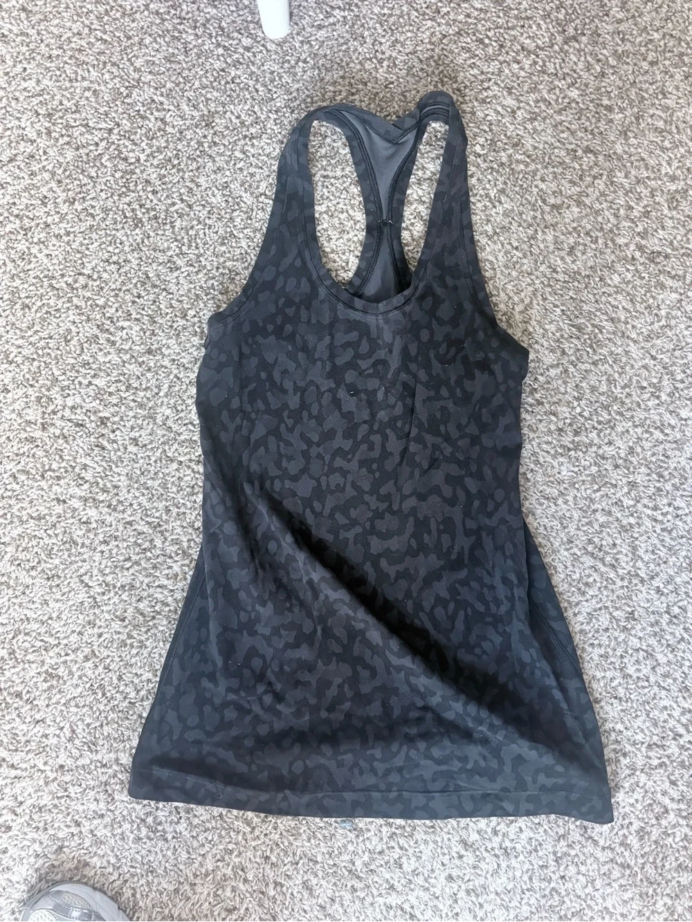 lululemon athletica Black Tonal Leopard Racerback Tank